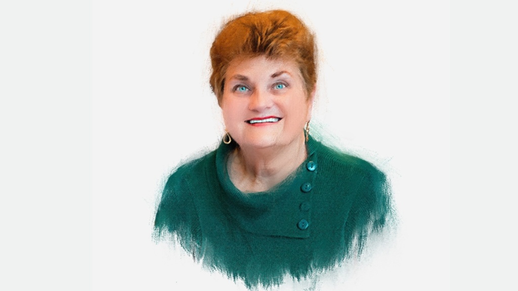 Illustration of alumna and donor, Linda R. Baker